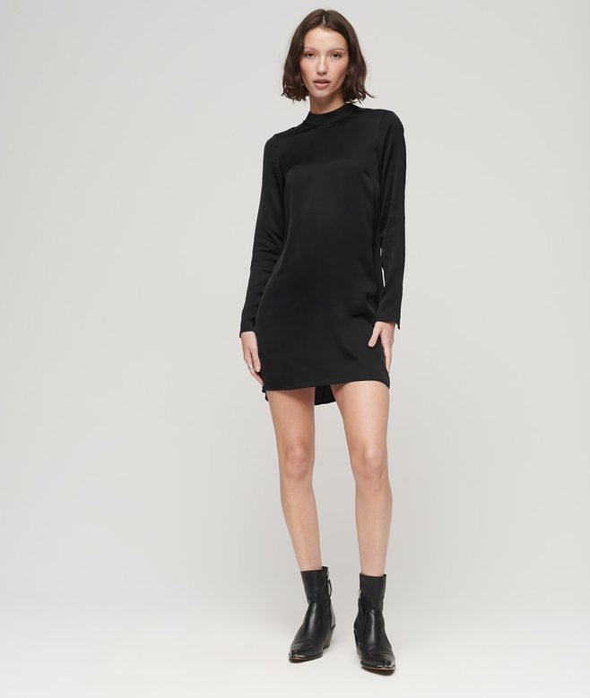 Superdry Satin Mock Neck Mini Dress