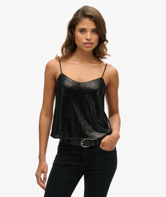 superdry Sequin Cami Vest Top
