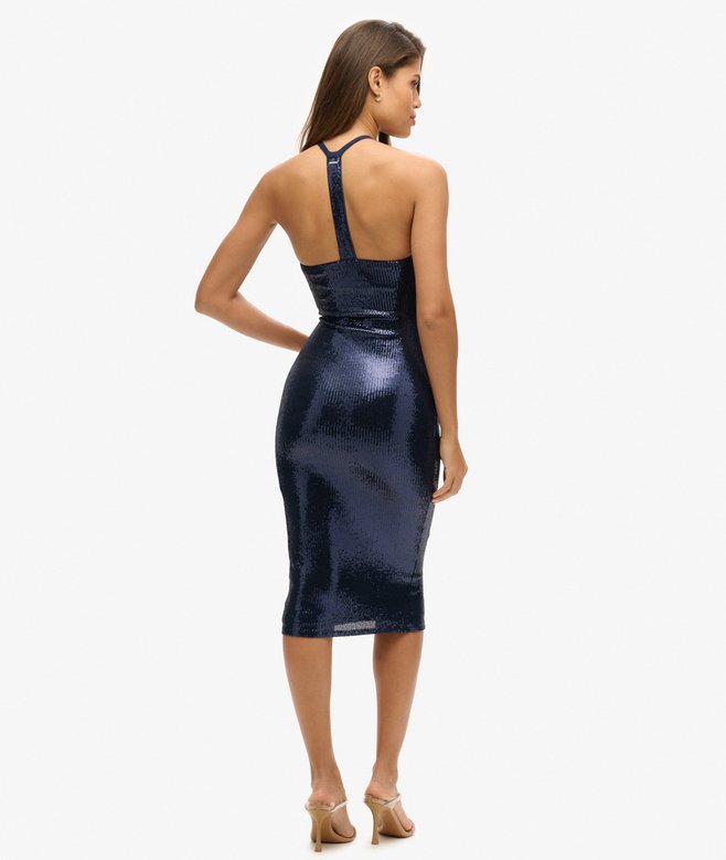 Superdry Sequin Halter Neck Midi Dress