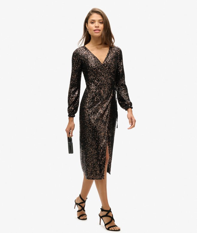 Superdry Sequin Wrap Maxi Dress