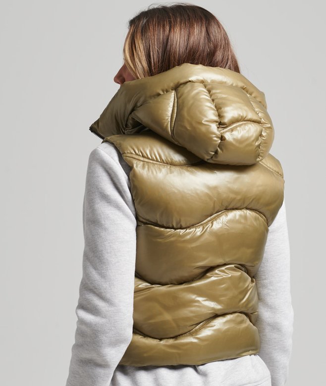 Superdry Shine Quilt Cropped Padded Gilet