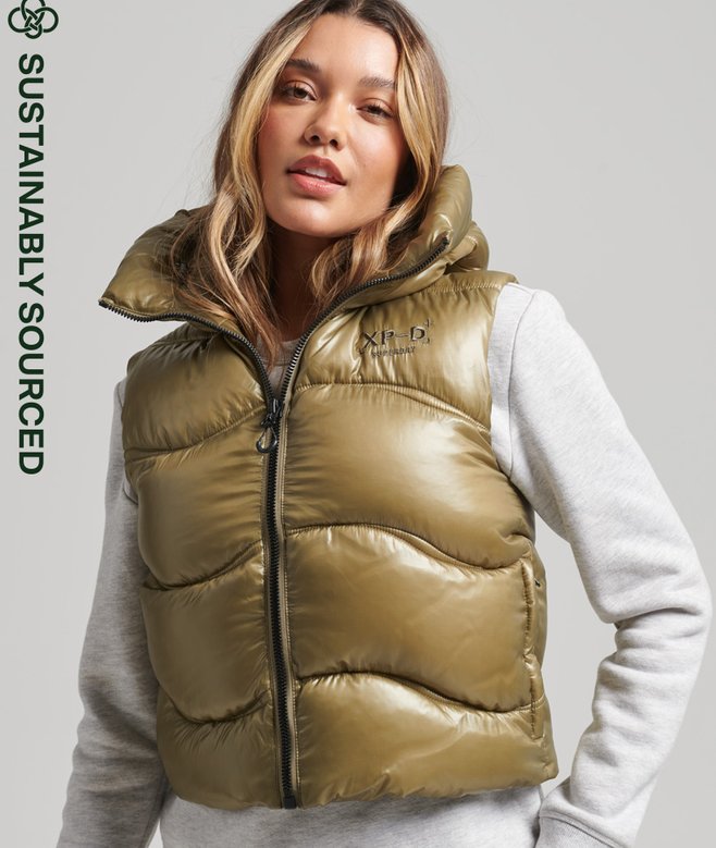superdry Shine Quilt Cropped Padded Gilet