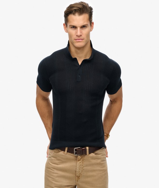 superdry Short Sleeve Knitted Polo Shirt