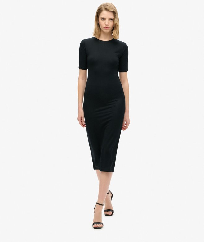 superdry Short Sleeve Midi Jersey Dress
