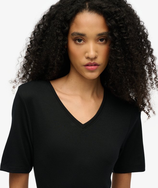 Superdry Short Sleeve V-Neck Midi Jersey Dress