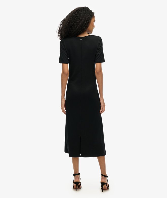 Superdry Short Sleeve V-Neck Midi Jersey Dress
