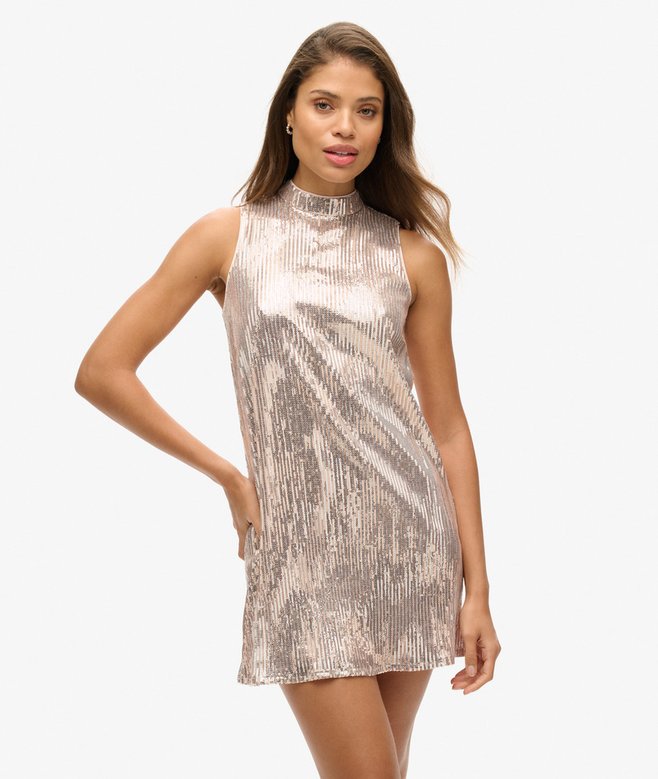 Superdry Sleeveless Sequin A Line Mini Dress