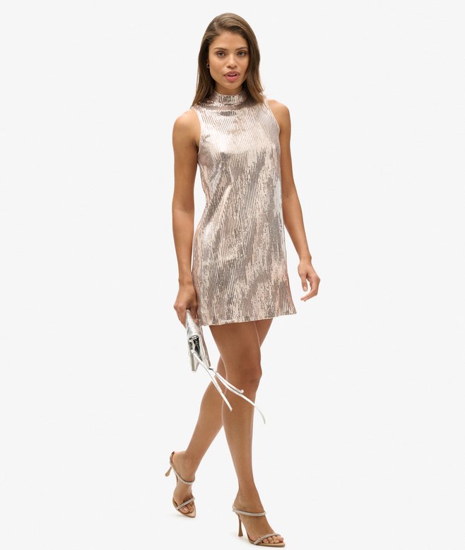 Superdry Sleeveless Sequin A Line Mini Dress