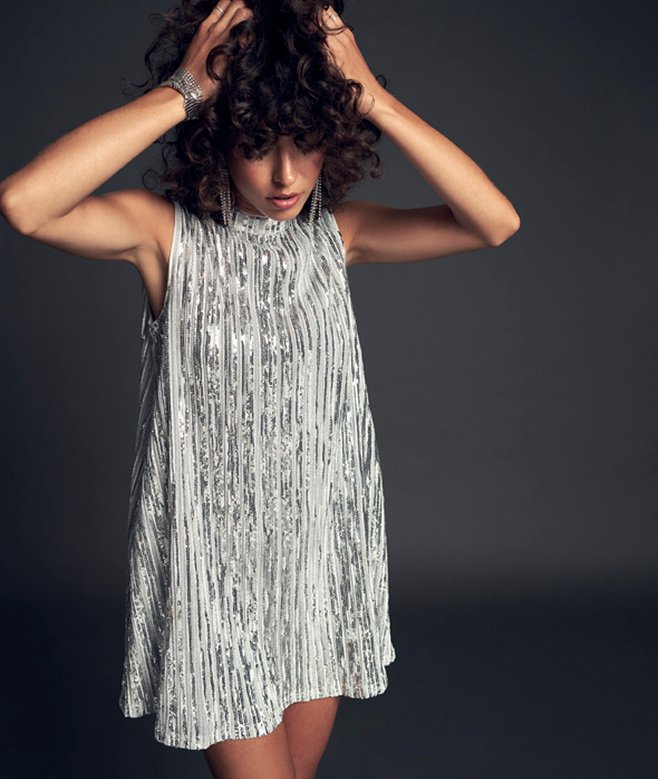 Superdry Sleeveless Sequin A Line Mini Dress