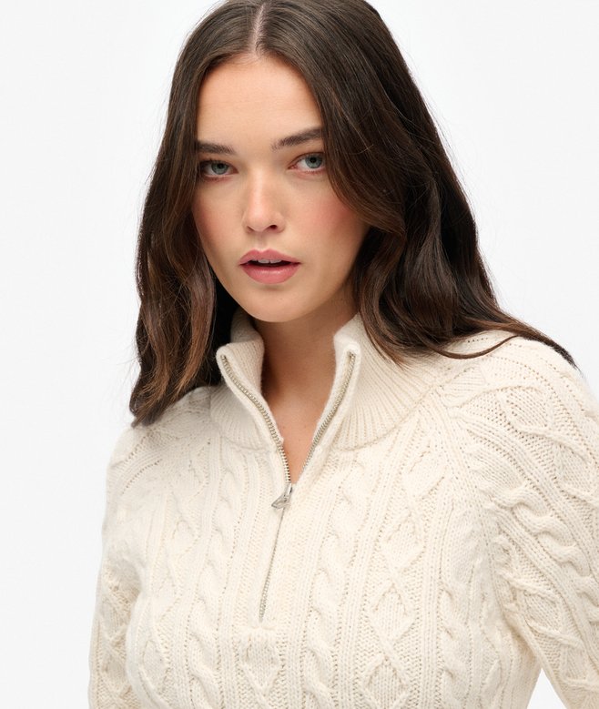 Superdry Slim Cable Half Zip Knit Jumper
