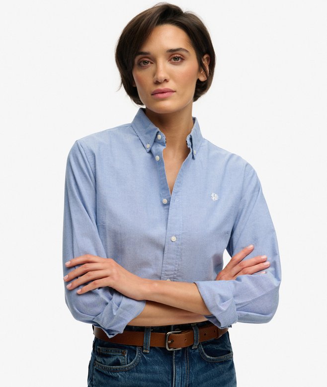 superdry Slim Oxford Button Down Long Sleeve Shirt