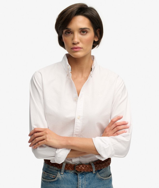 superdry Slim Oxford Button Down Long Sleeve Shirt