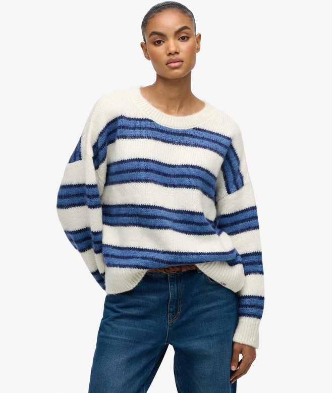 superdry Slouchy Brushed Stripe Knit Jumper