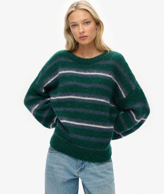 superdry Slouchy Brushed Stripe Knit Jumper