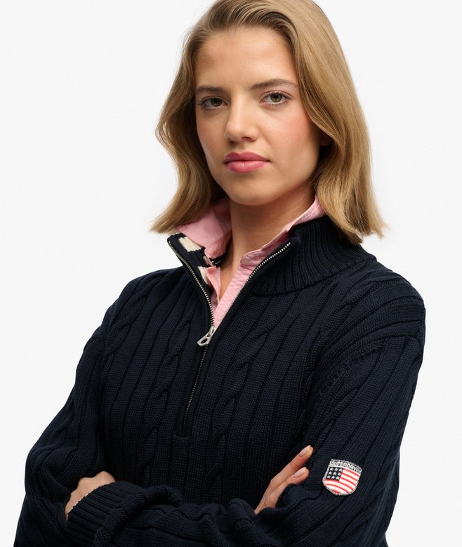 Superdry Slouchy Cable Half Zip Jumper