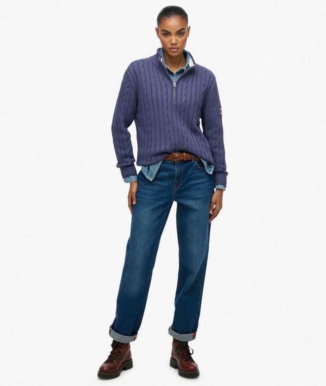 Superdry Slouchy Cable Half Zip Jumper