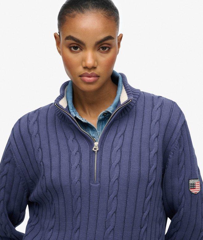 Superdry Slouchy Cable Half Zip Jumper