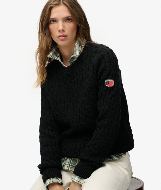 superdry Slouchy Cable Knit Jumper