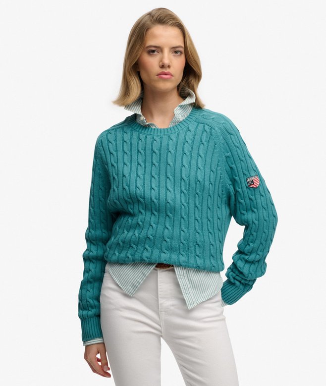 superdry Slouchy Cable Knit Jumper