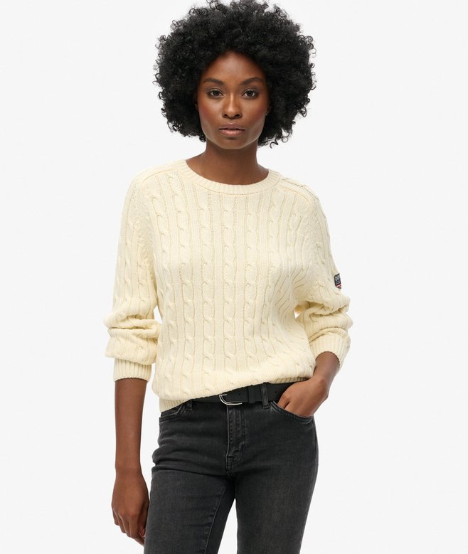 superdry Slouchy Cable Knit Jumper