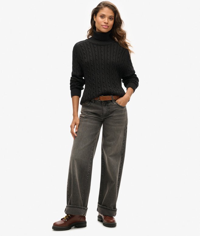 Superdry Slouchy Cable Roll Neck Jumper