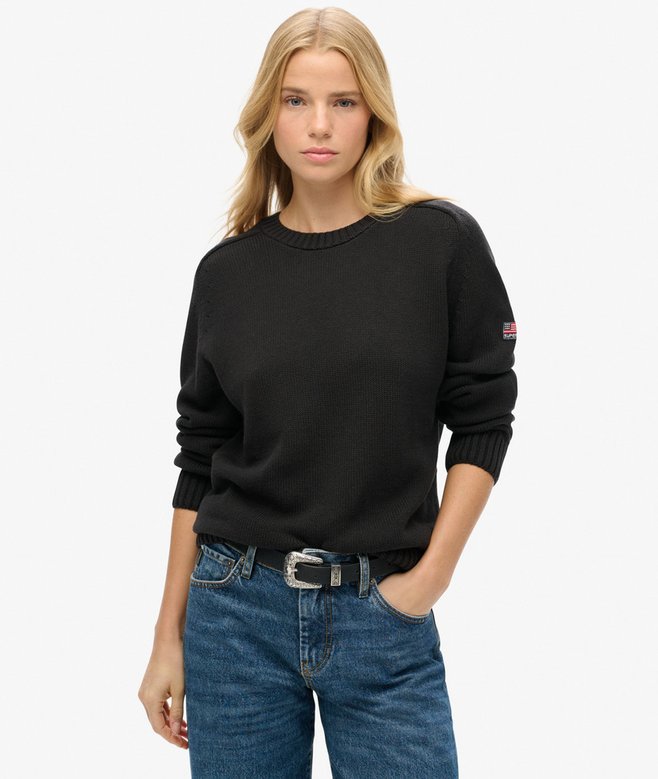 superdry Slouchy Knitted Crew Jumper