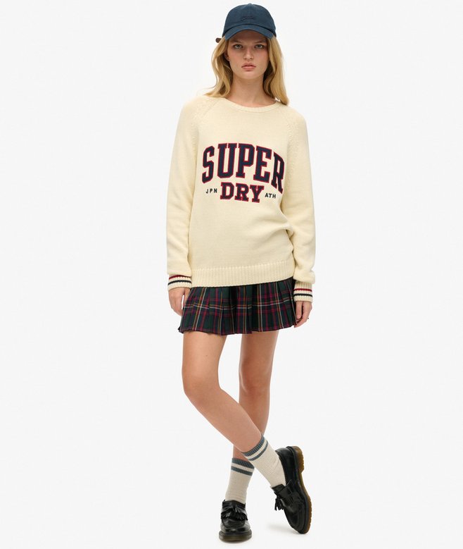 Superdry Slouchy Knitted Graphic Crew Jumper