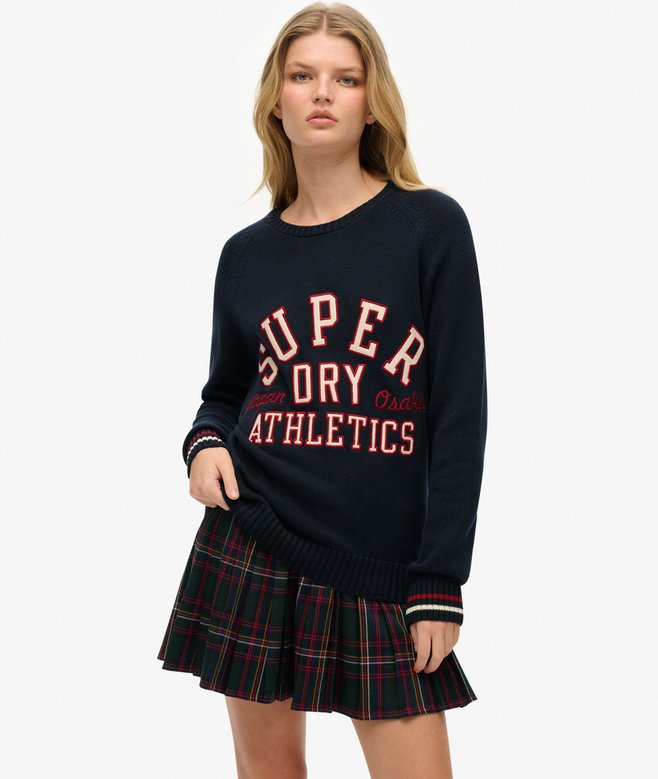 Superdry Slouchy Knitted Graphic Crew Jumper
