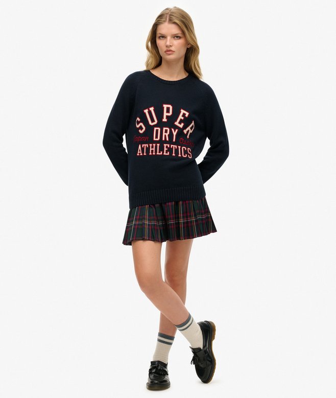 Superdry Slouchy Knitted Graphic Crew Jumper