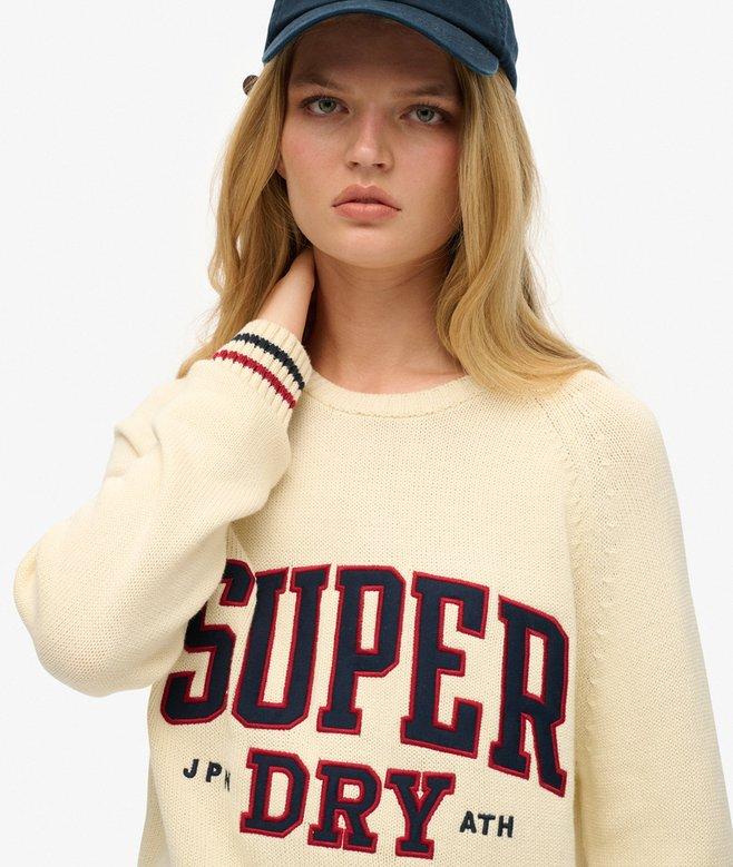 superdry Slouchy Knitted Graphic Crew Jumper