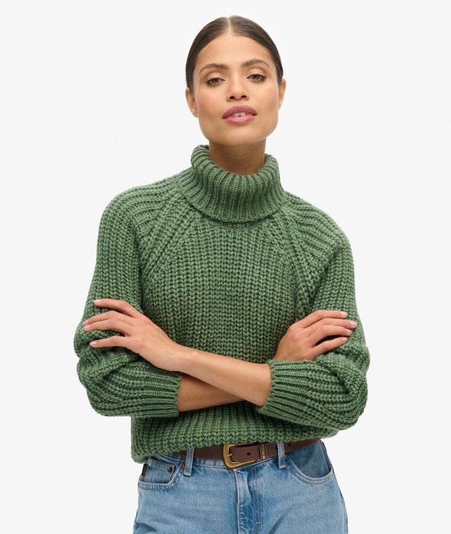 superdry Slouchy Stitch Roll Neck Knit