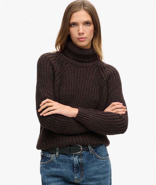 superdry Slouchy Stitch Roll Neck Knit