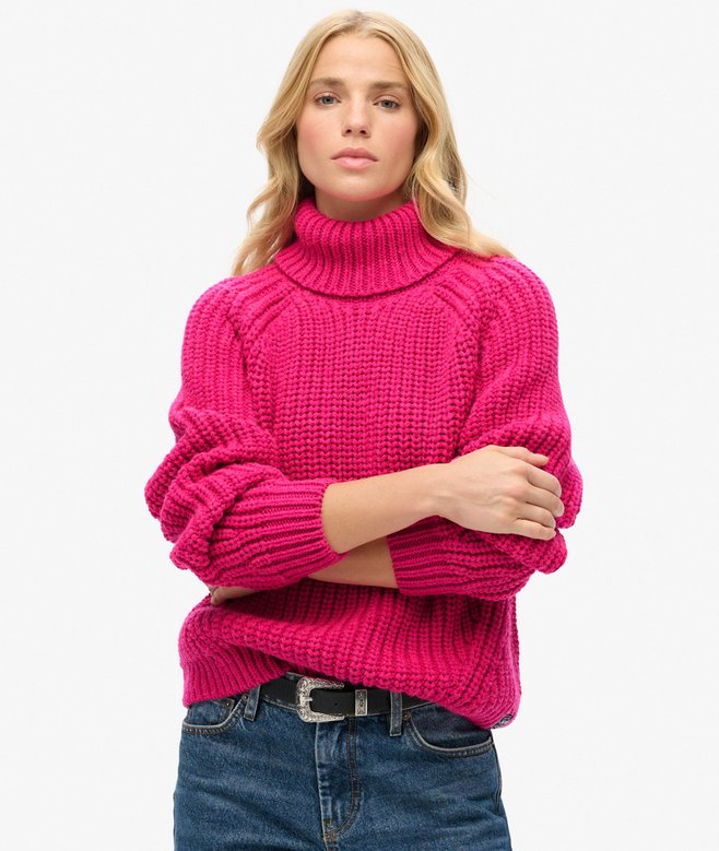 superdry Slouchy Stitch Roll Neck Knit