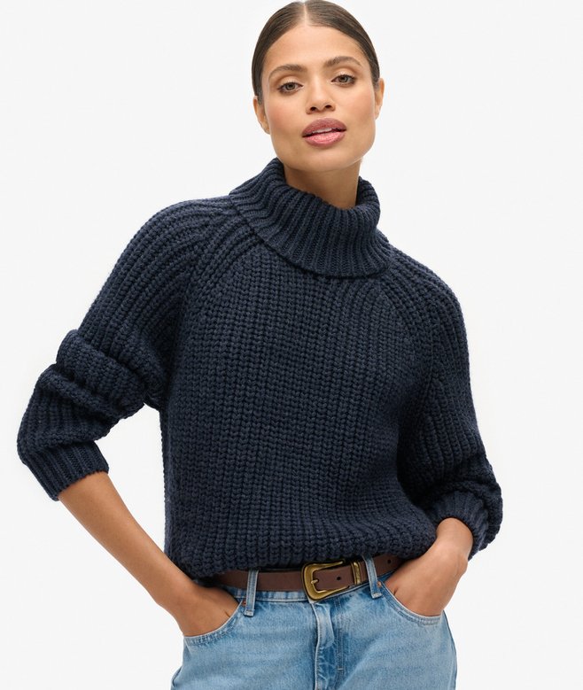 superdry Slouchy Stitch Roll Neck Knit