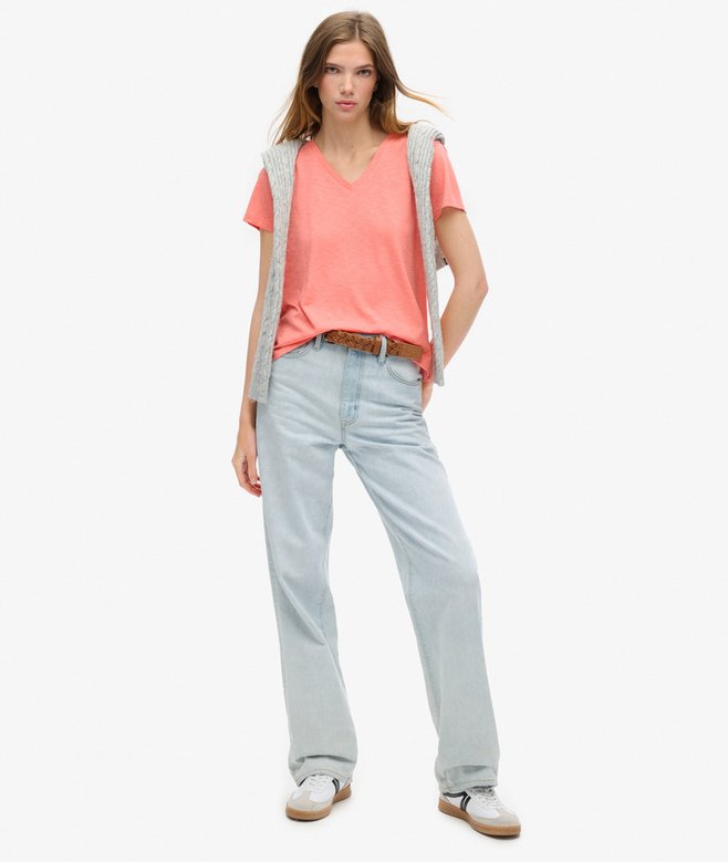 Superdry Slub Embroidered V-Neck T-Shirt