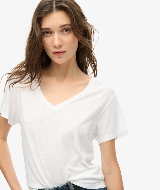Superdry Slub Embroidered V-Neck T-Shirt