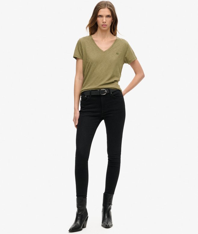 Superdry Slub Embroidered V-Neck T-Shirt