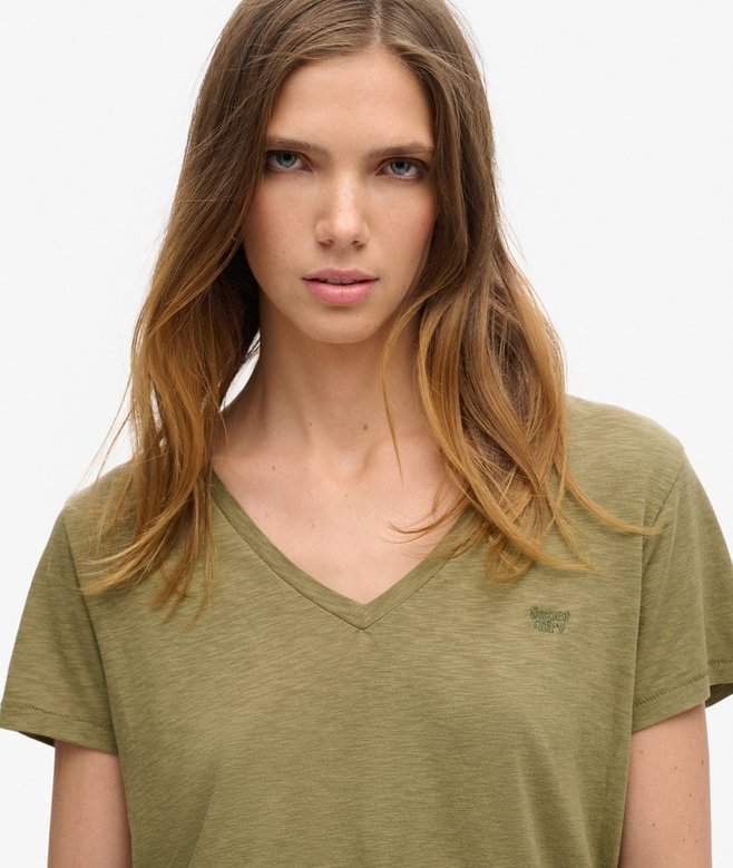 Superdry Slub Embroidered V-Neck T-Shirt