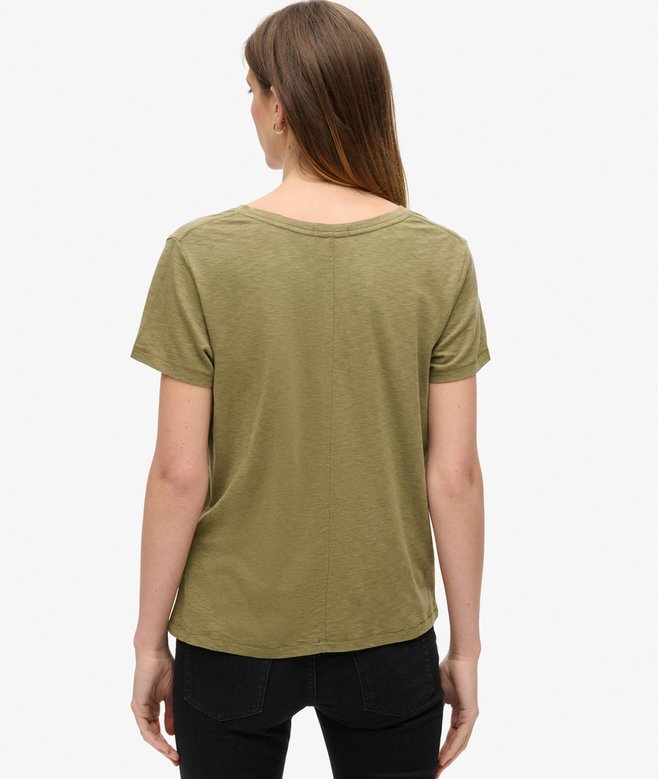 Superdry Slub Embroidered V-Neck T-Shirt