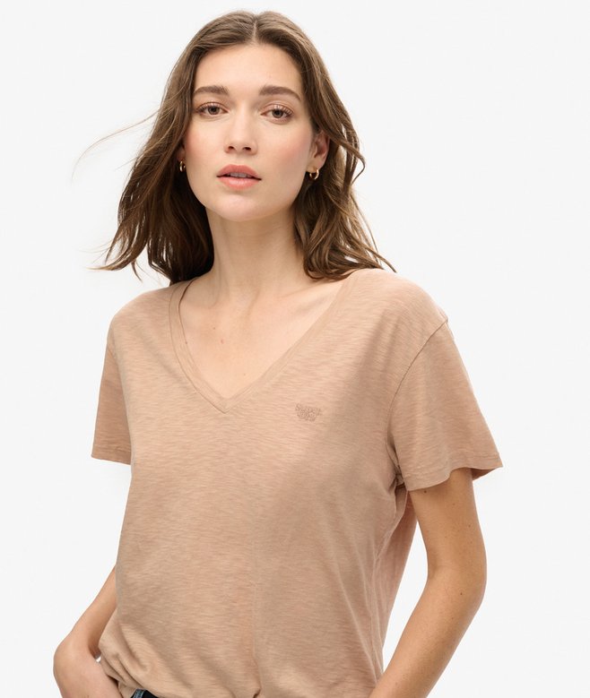 Superdry Slub Embroidered V-Neck T-Shirt