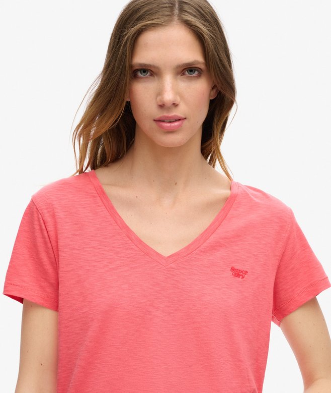 Superdry Slub Embroidered V-Neck T-Shirt