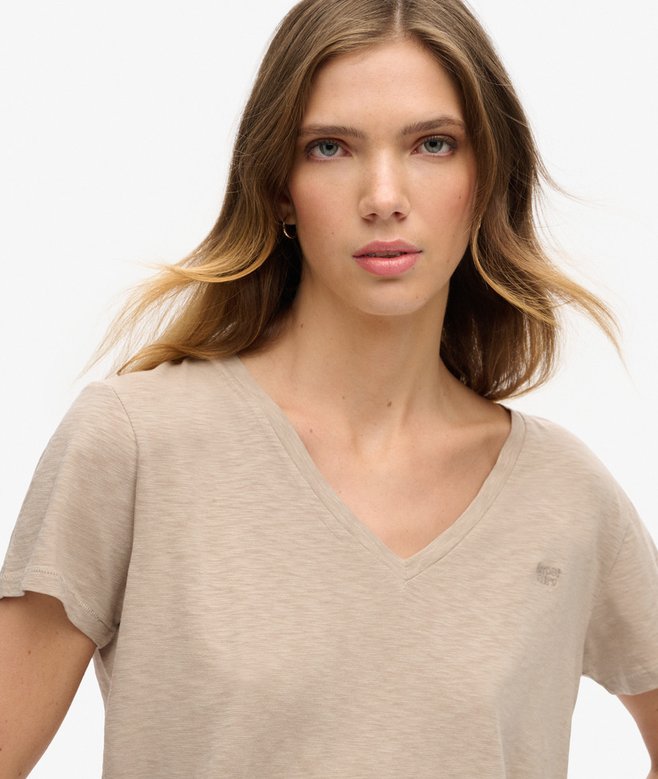 Superdry Slub Embroidered V-Neck T-Shirt