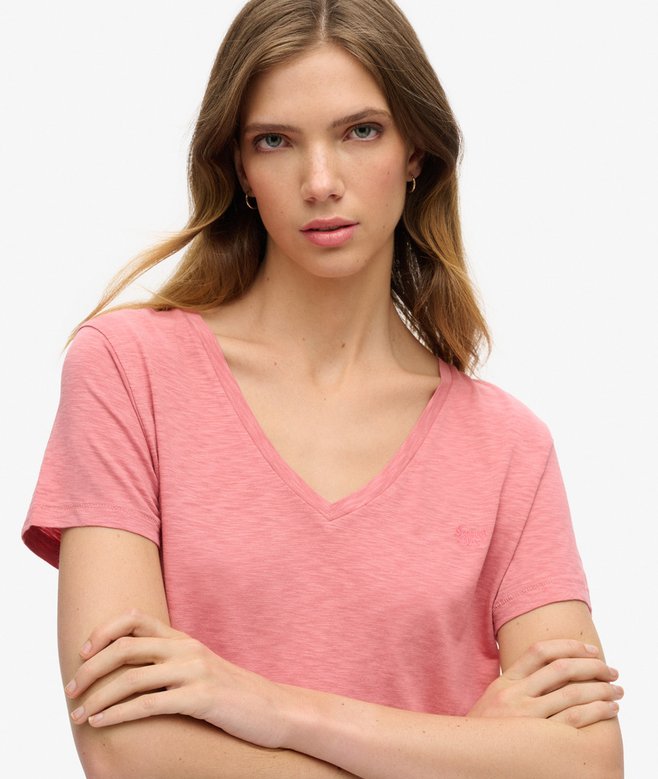 Superdry Slub Embroidered V-Neck T-Shirt