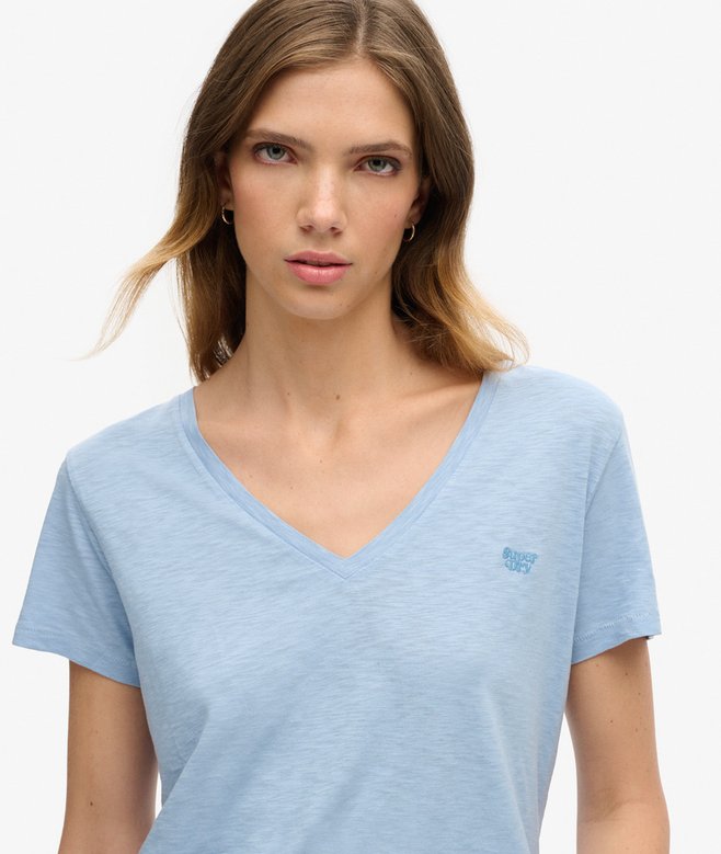 Superdry Slub Embroidered V-Neck T-Shirt