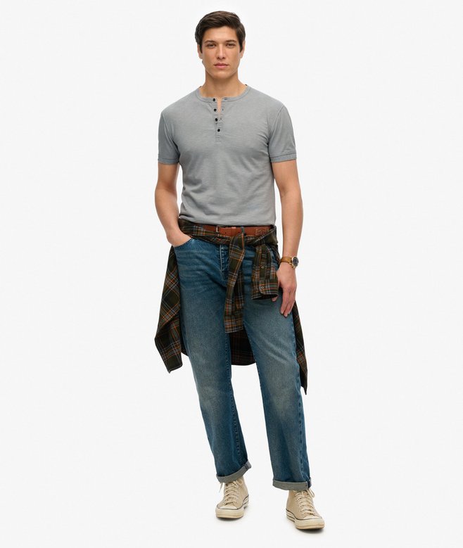 Superdry Slub Short Sleeve Jersey Grandad Top