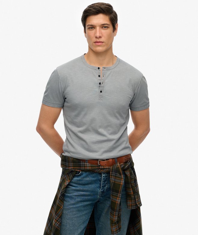 superdry Slub Short Sleeve Jersey Grandad Top