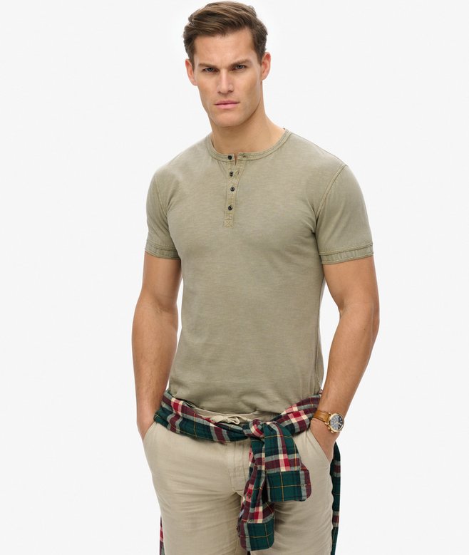 superdry Slub Short Sleeve Jersey Grandad Top