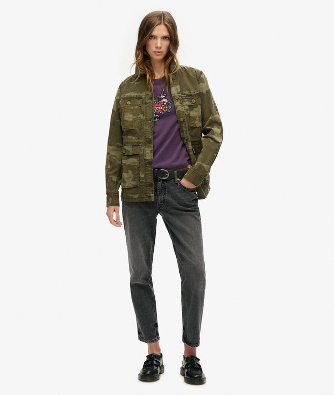 Superdry Small Tattoo Rhinestone Fitted T-Shirt