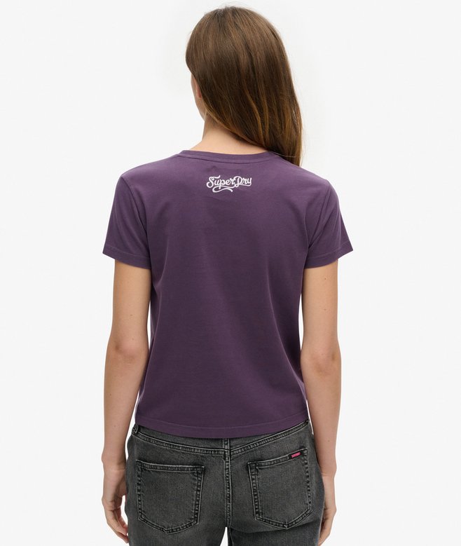Superdry Small Tattoo Rhinestone Fitted T-Shirt