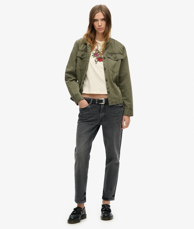 Superdry Small Tattoo Rhinestone Fitted T-Shirt